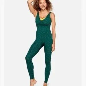 Outdoor Voices Freeform Full Length Green Unitard Bodysuit